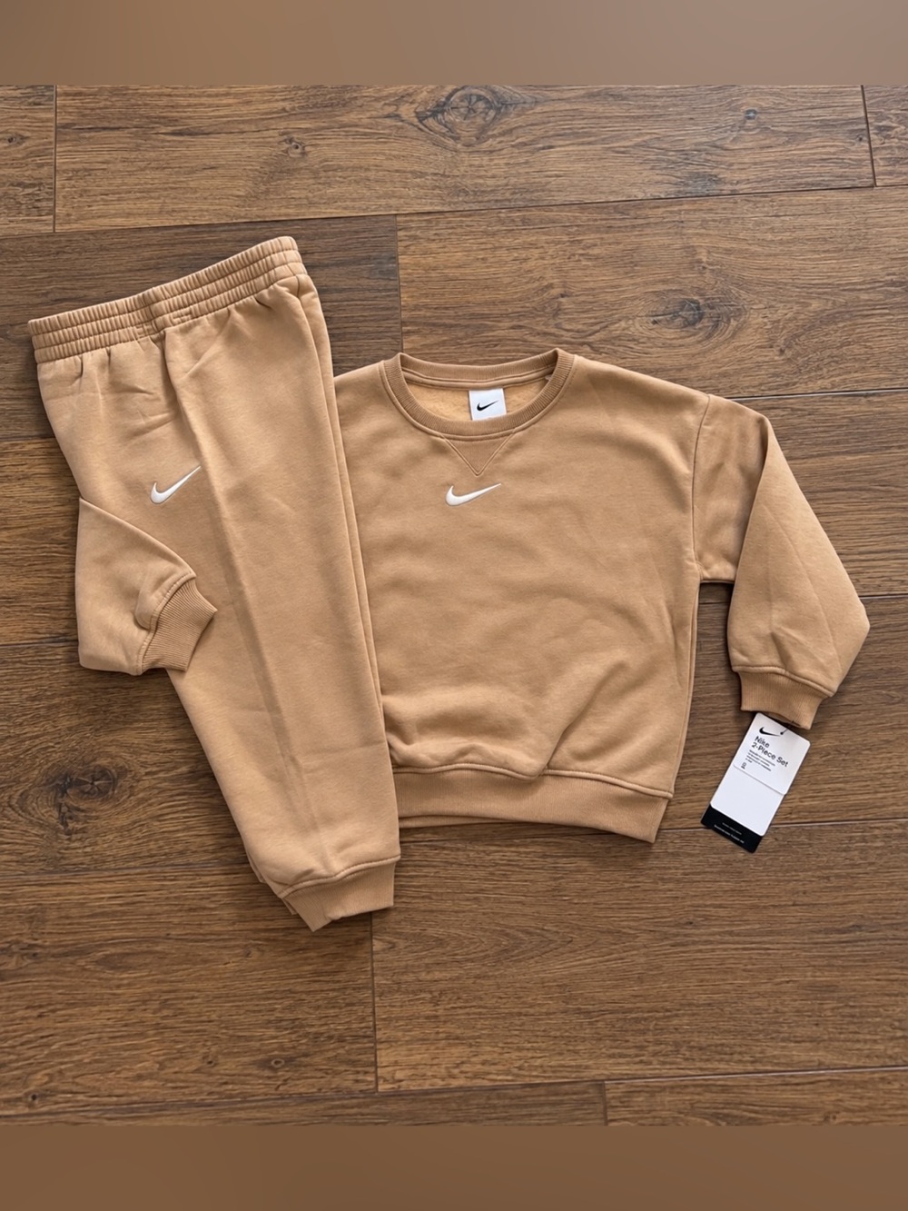 Nike Crewneck Sweatshirt and Jogger Pants Set Oversized Loose Fit Size 5 Hemp